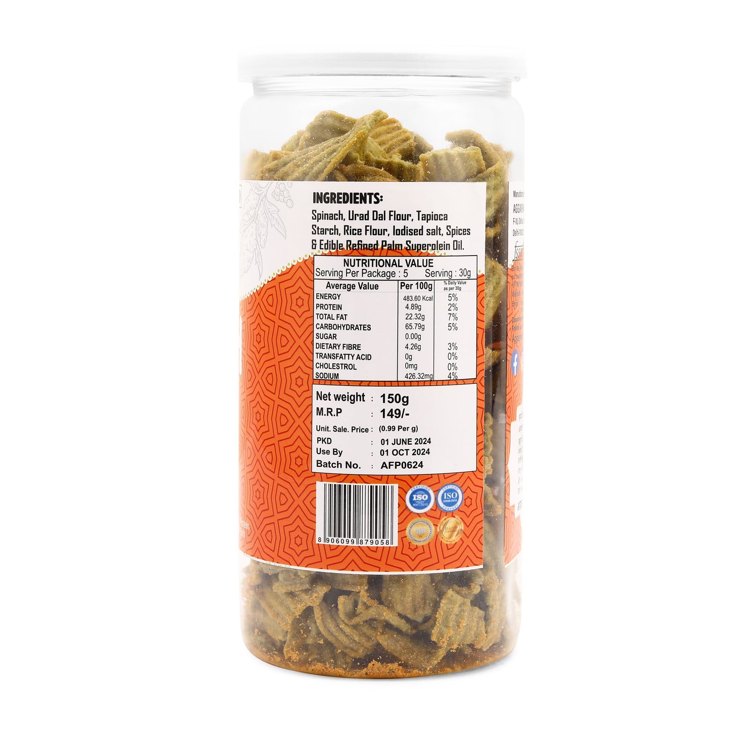 Palak Chips Cheese & Herb (150 Gm)