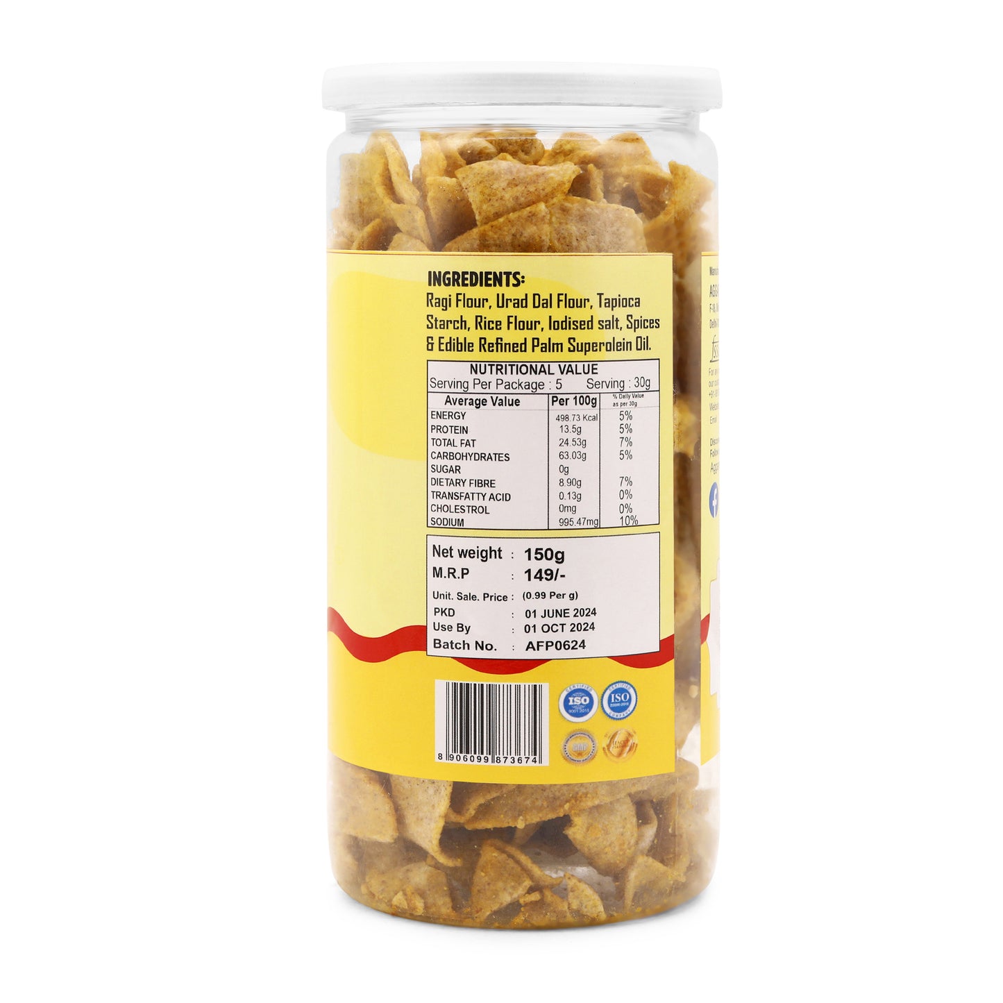 Ragi & Nachani Chips Achari (150 Gm)
