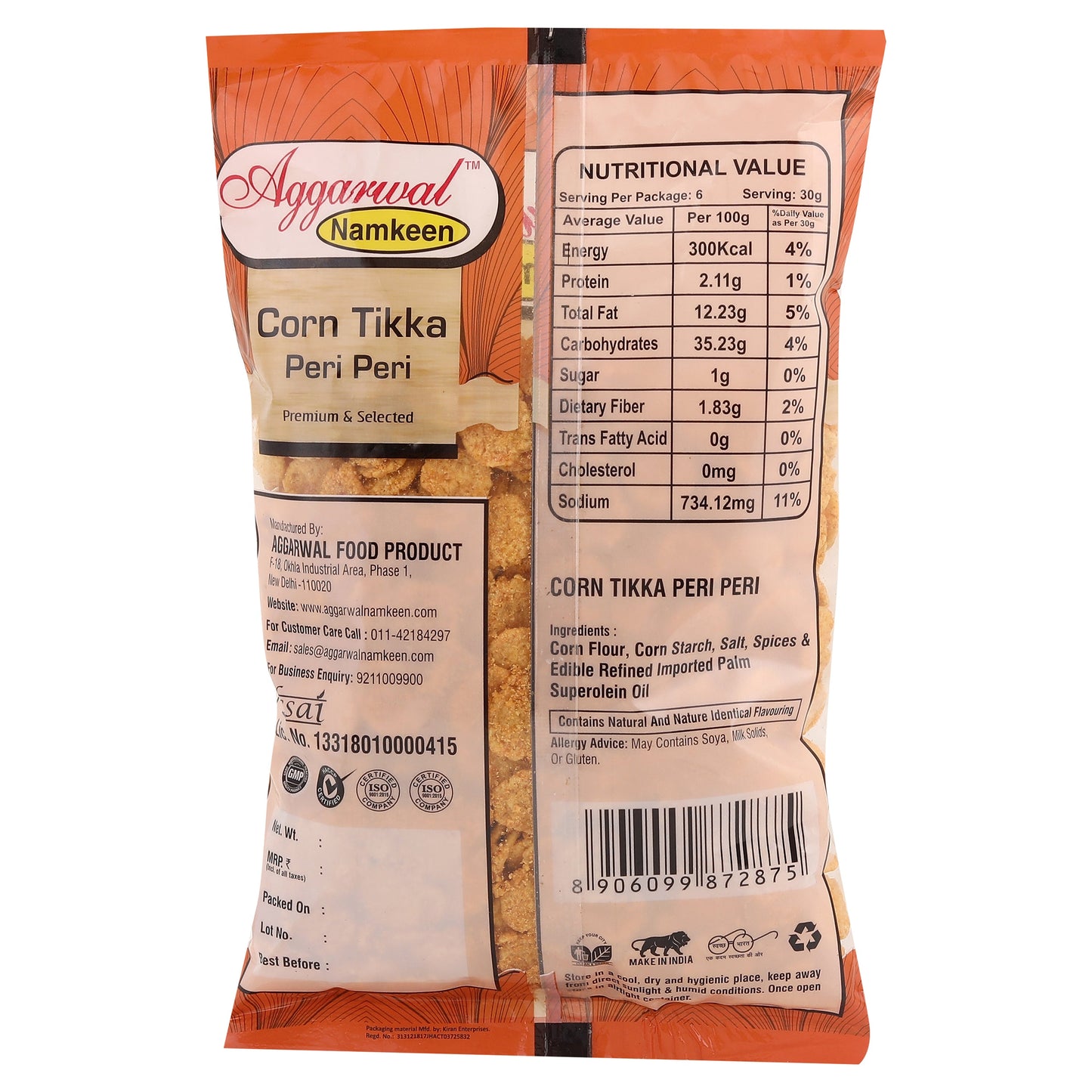 Corn Tikka Peri Peri ( 200 Gm )