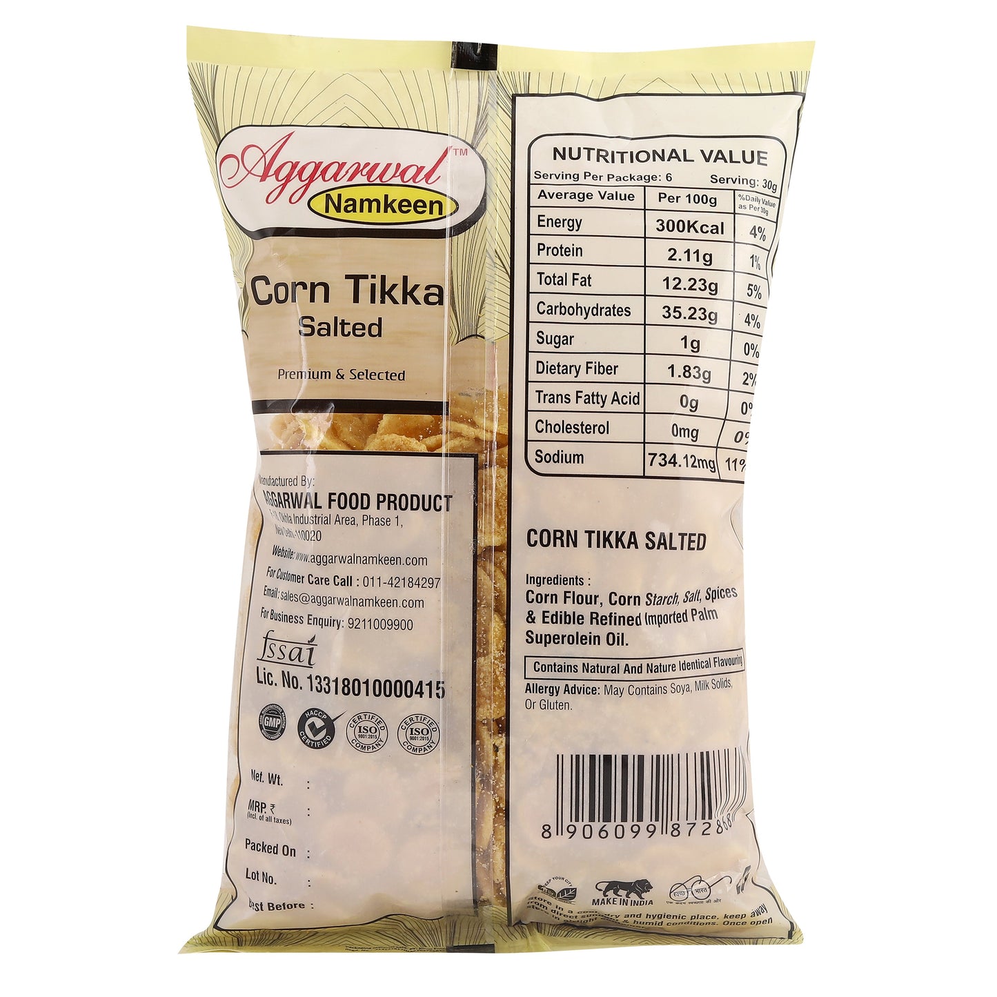 Corn Tikka Salted ( 200 Gm )