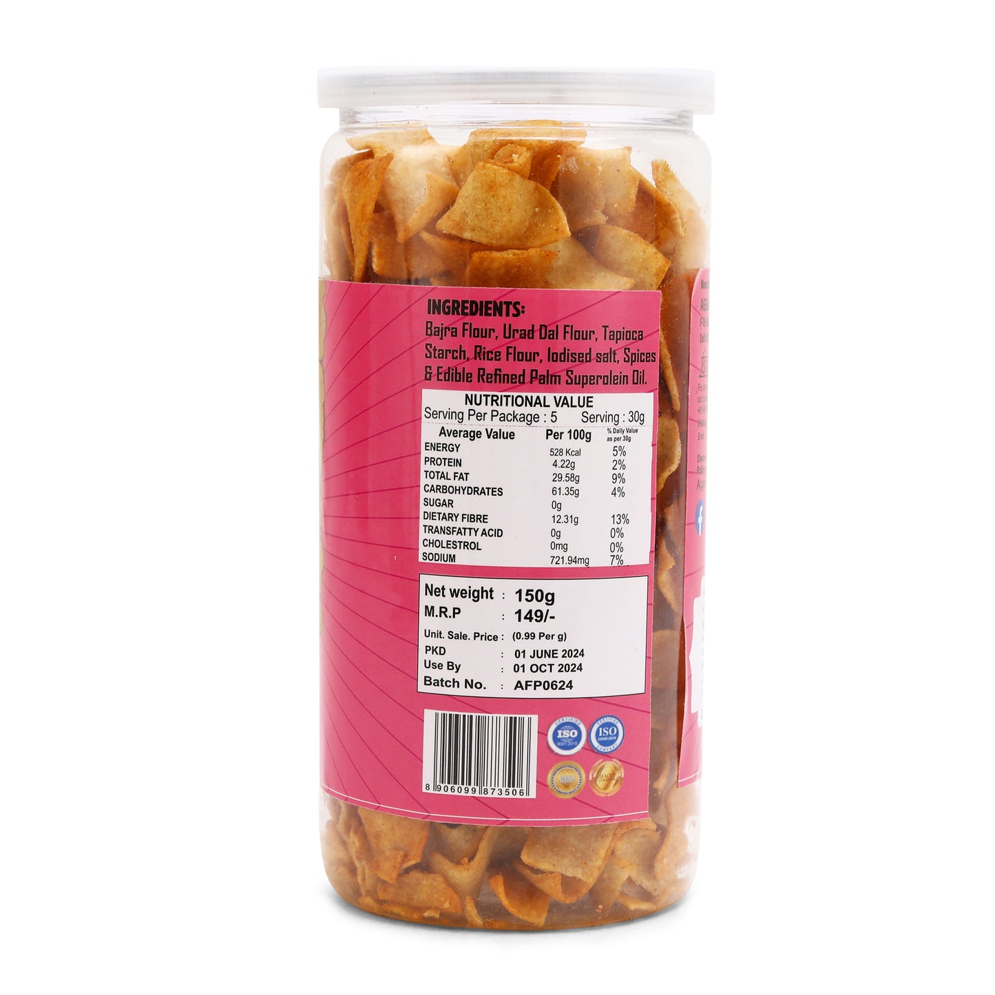 Bajra Pearl Chips Peri Peri (150 Gm)